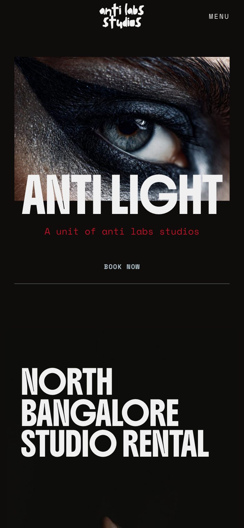 Anti Labs Studios homepage on a phone