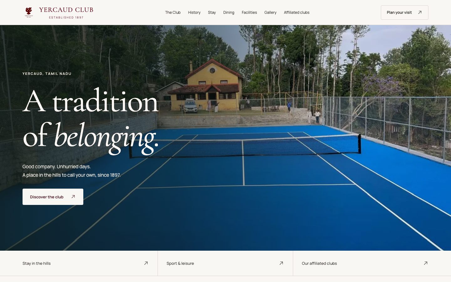 Yercaud Club website
