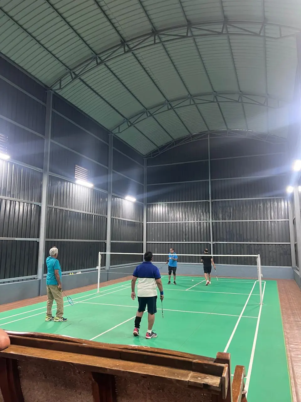 Members playing on the club’s indoor badminton court